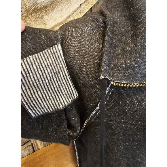 Eileen fisher PP PETITE organic cotton heathered grey shaket full zip hoodie EUC - Picture 5 of 7